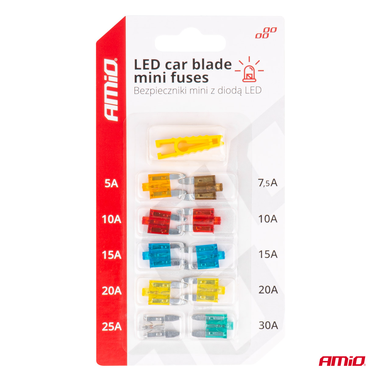 LED automašīnas asmeņu standarta drošinātāji AMIO-04340 LED automašīnas asmeņu standarta drošinātāji AMIO-04340 - Image 6