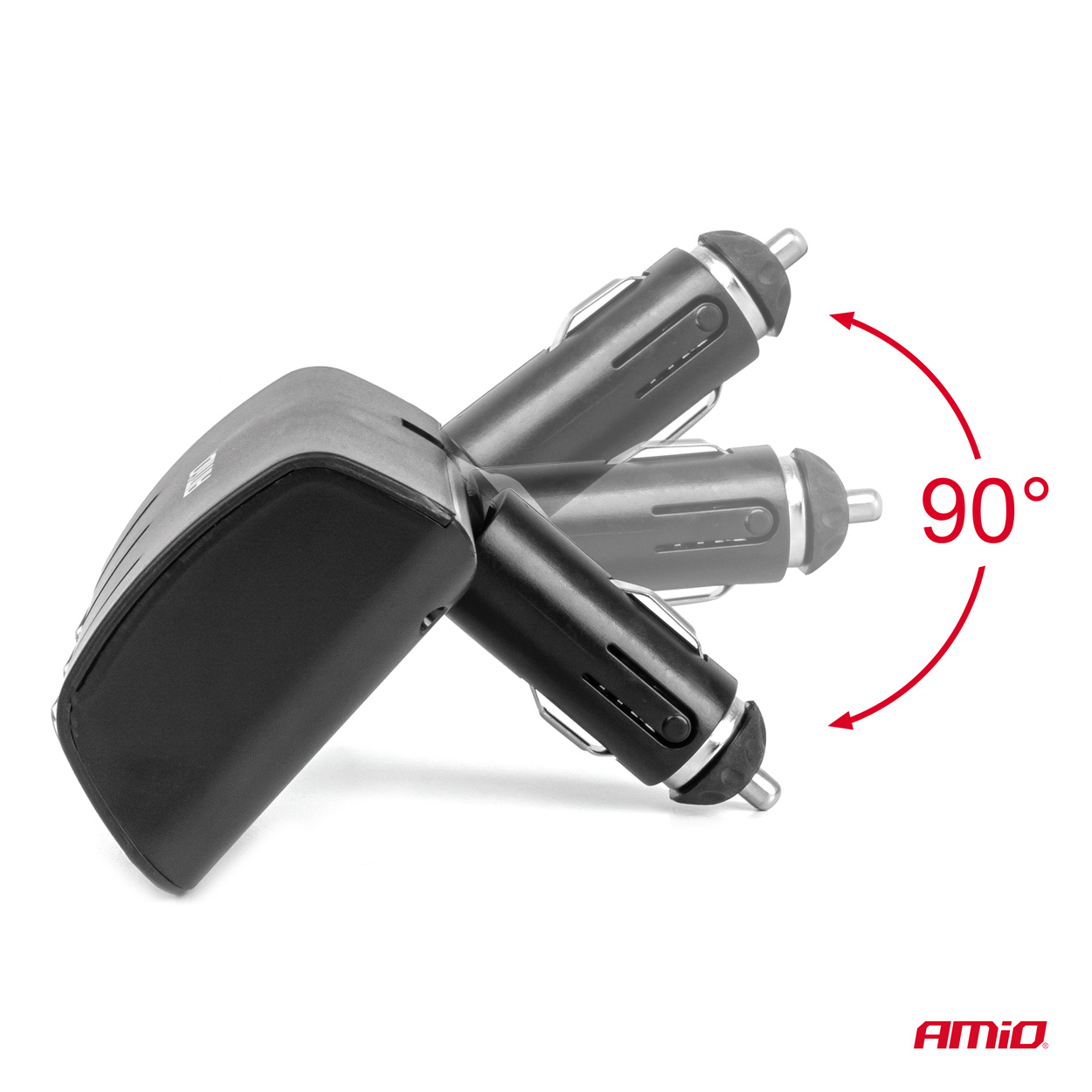 Trīskāršā pagarinātāja kontaktligzda 12/24V 120W 90° AMIO-04358 Trīskāršā pagarinātāja kontaktligzda 12/24V 120W 90° AMIO-04358 - Image 5