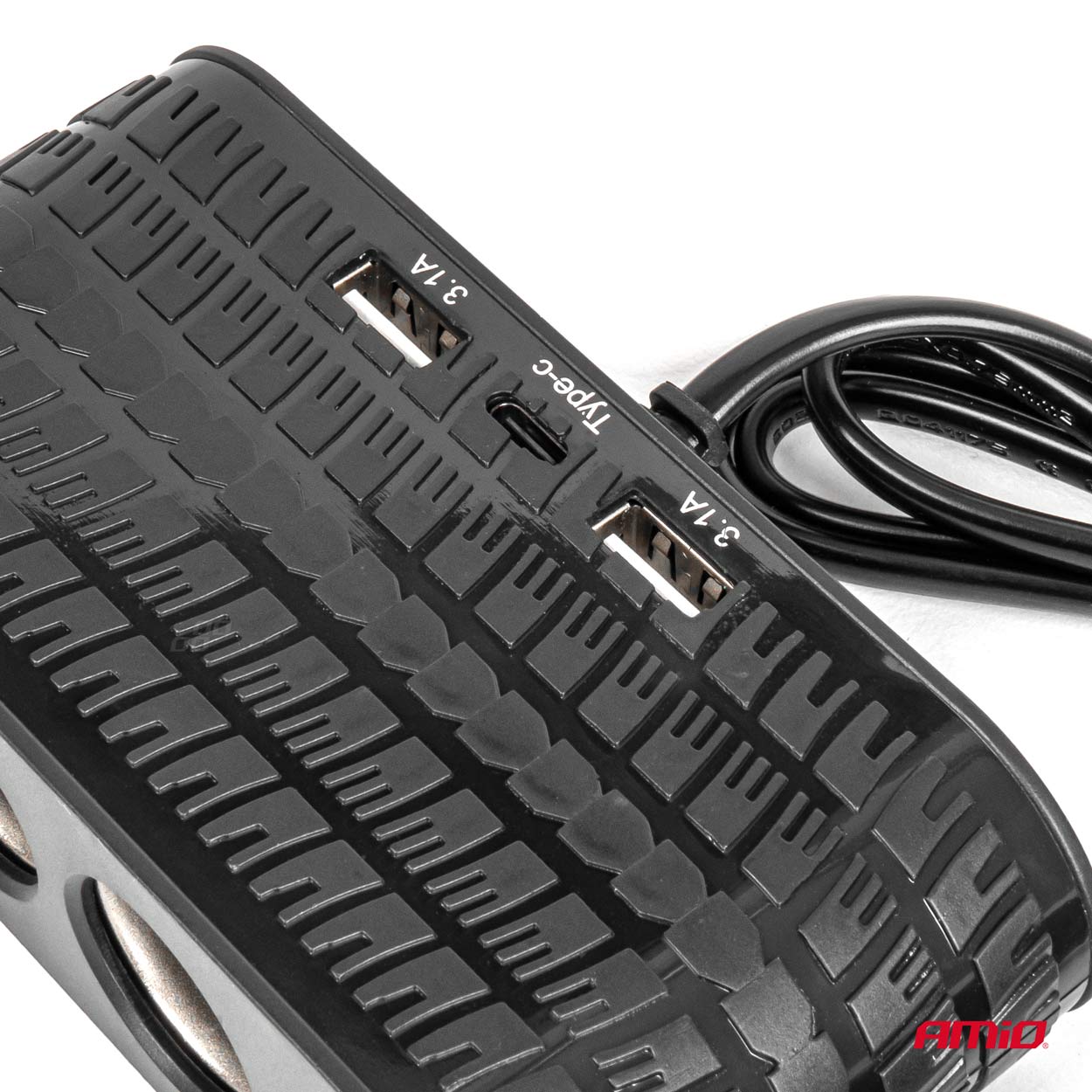 Četrkāršais pagarinātāja kontaktligzdas lādētājs 2x USB A 1x USB C 12/24V 120W 80cm AMIO-04367 Četrkāršais pagarinātāja kontaktligzdas lādētājs 2x USB A 1x USB C 12/24V 120W 80cm AMIO-04367 - Image 4