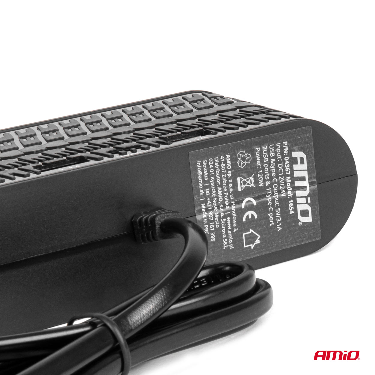 Četrkāršais pagarinātāja kontaktligzdas lādētājs 2x USB A 1x USB C 12/24V 120W 80cm AMIO-04367 Četrkāršais pagarinātāja kontaktligzdas lādētājs 2x USB A 1x USB C 12/24V 120W 80cm AMIO-04367 - Image 5