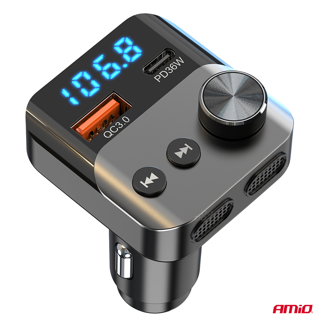 Automašīnas FM raidītājs 1×USB-A 1×USB-C 12V 24V AMIO-04647 Automašīnas FM raidītājs 1×USB-A 1×USB-C 12V 24V AMIO-04647 - Image 6