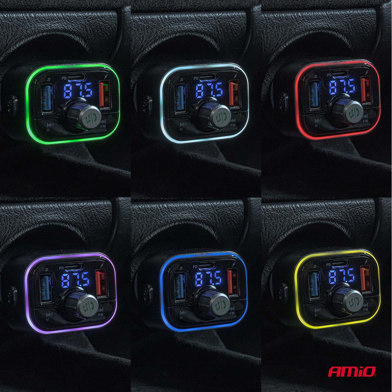 Automašīnas FM raidītājs 1×USB-C microSD 12V 24V AMIO-04652 Automašīnas FM raidītājs 1×USB-C microSD 12V 24V AMIO-04652 - Image 4