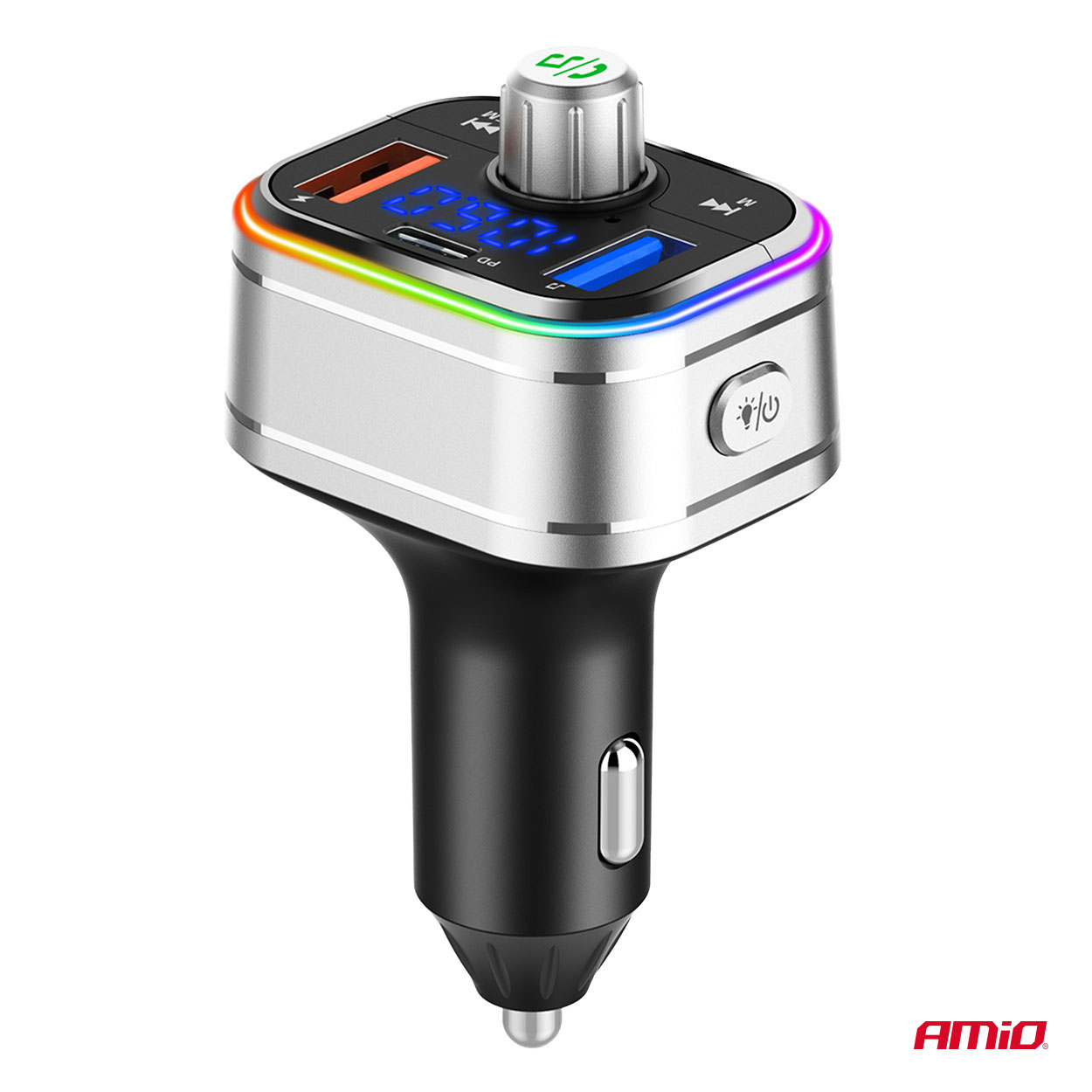 Automašīnas FM raidītājs 1×USB-C microSD 12V 24V AMIO-04652 Automašīnas FM raidītājs 1×USB-C microSD 12V 24V AMIO-04652 - Image 5