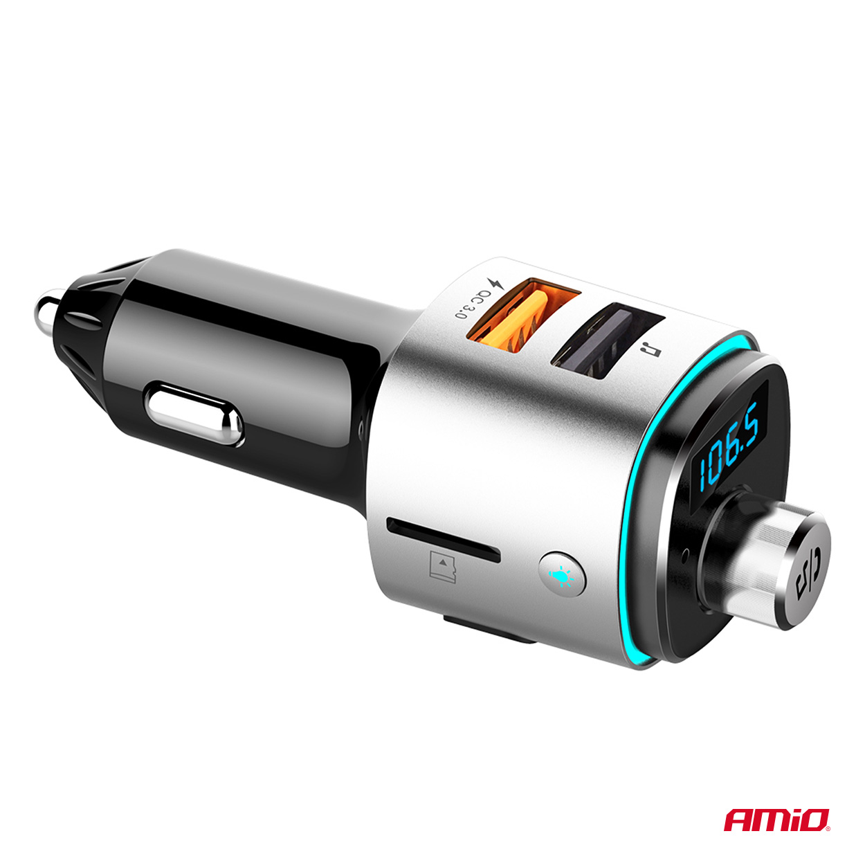 Automašīnas FM raidītājs 2×USB-A microSD 12V 24V AMIO-04654 Automašīnas FM raidītājs 2×USB-A microSD 12V 24V AMIO-04654 - Image 12