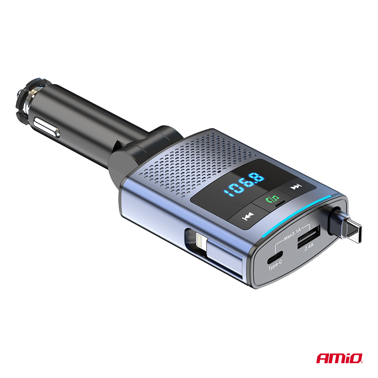 Automašīnas FM raidītājs 1×USB-A 1×USB-C 12V 24V AMIO-04656 Automašīnas FM raidītājs 1×USB-A 1×USB-C 12V 24V AMIO-04656 - Image 12