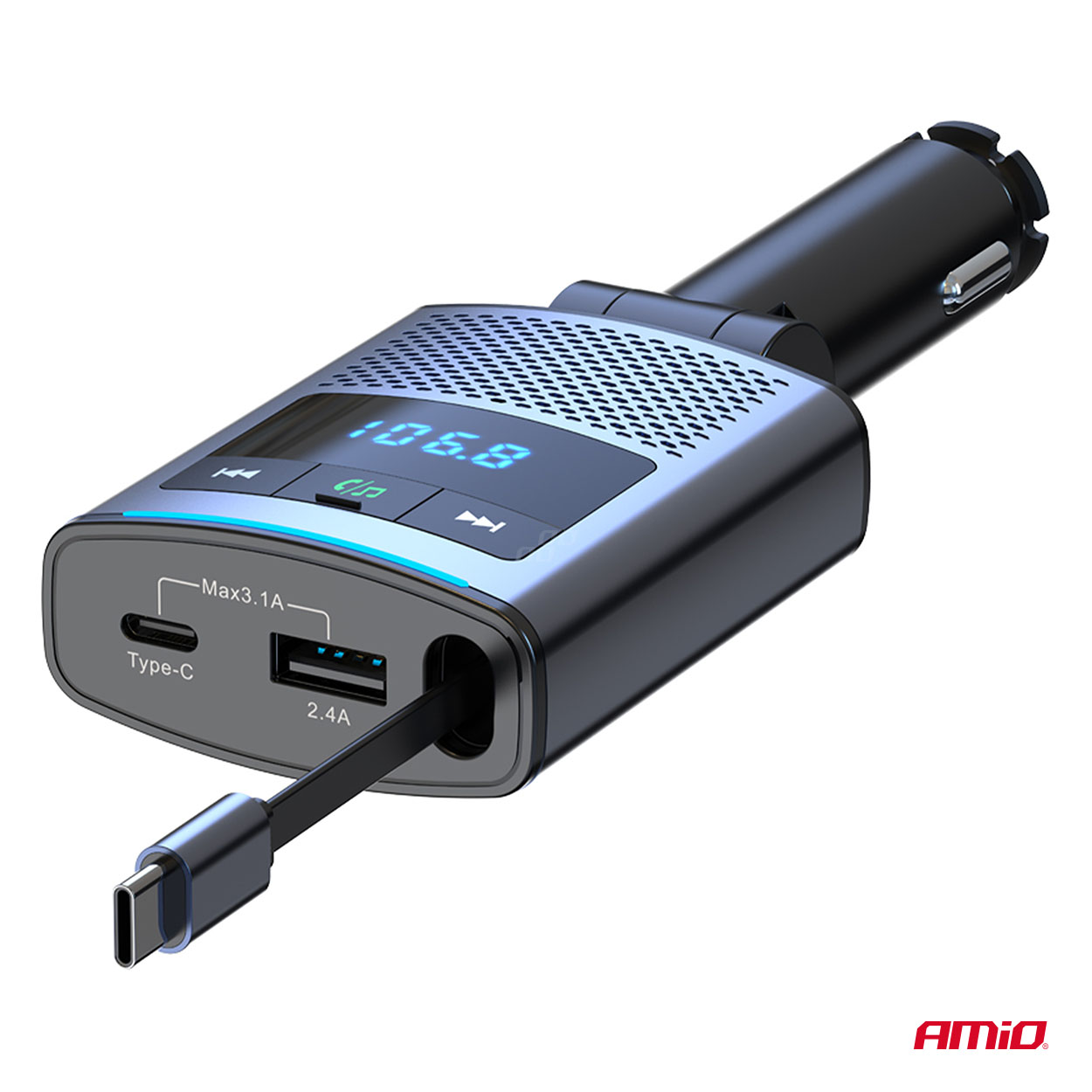 Automašīnas FM raidītājs 1×USB-A 1×USB-C 12V 24V AMIO-04656 Automašīnas FM raidītājs 1×USB-A 1×USB-C 12V 24V AMIO-04656 - Image 10