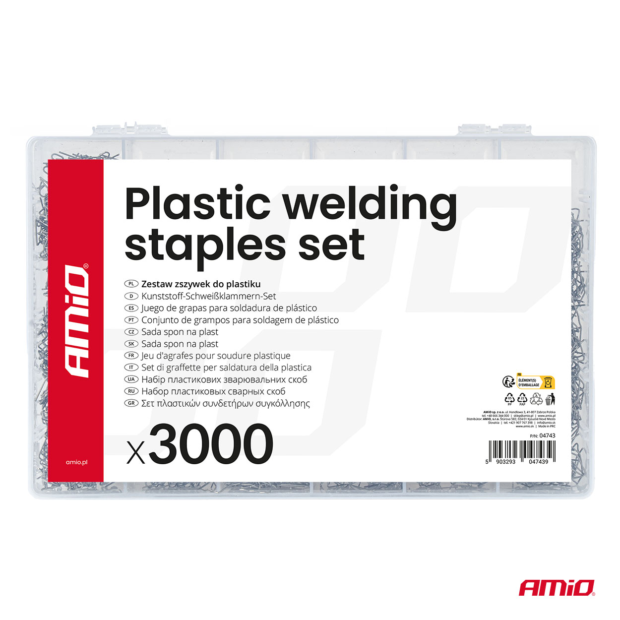 Plastmasas metināšanas skavu komplekts 3000 gab. AMIO-04743 Plastmasas metināšanas skavu komplekts 3000 gab. AMIO-04743 - Image 6