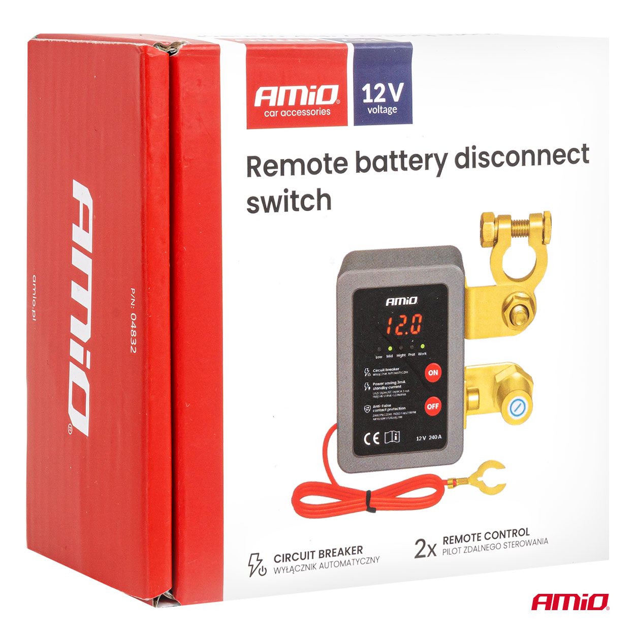 Tālvadības akumulatora atvienošanas slēdzis 12V 240A (BATT) AMIO-04832 Tālvadības akumulatora atvienošanas slēdzis 12V 240A (BATT) AMIO-04832 - Image 6