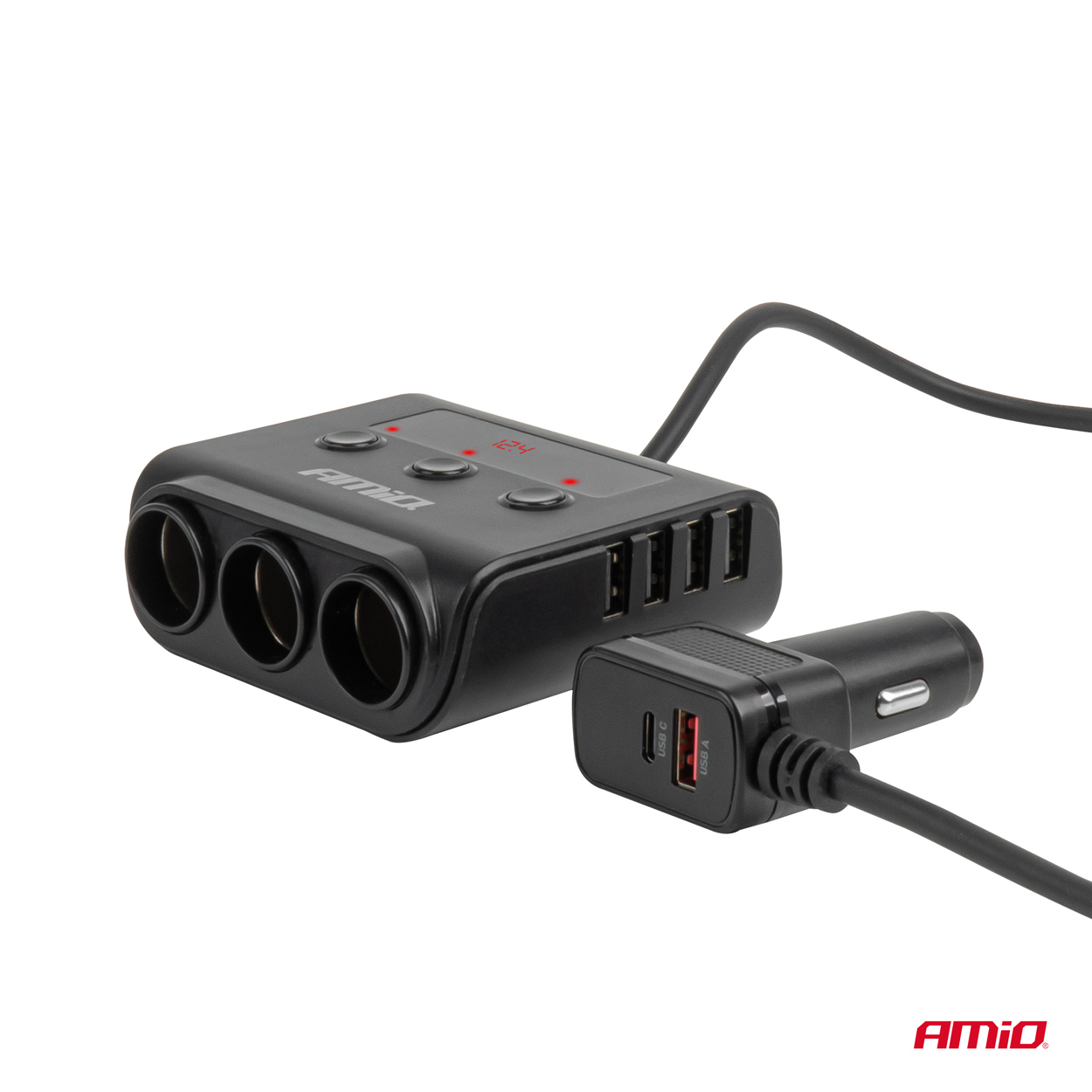 Pagarinātāja kontaktligzda ar lādētāju 4xUSB-A QC3.0 PD 3.0 180 W AMIO-04835 Pagarinātāja kontaktligzda ar lādētāju 4xUSB-A QC3.0 PD 3.0 180 W AMIO-04835 - Image 5