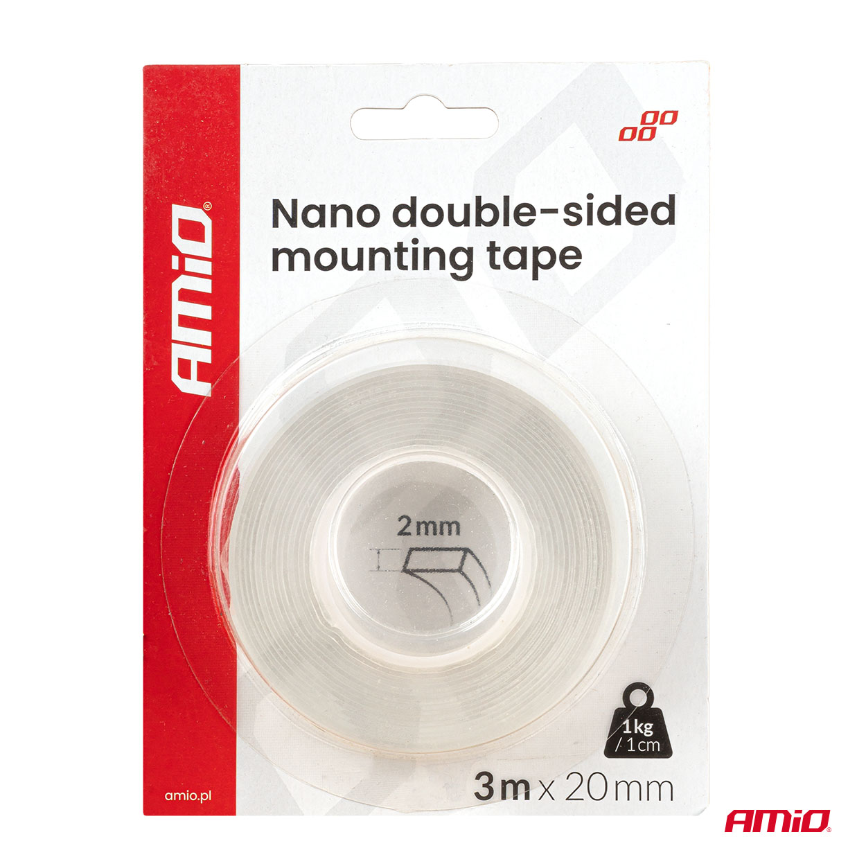 Atkārtoti lietojama nano abpusēja montāžas lente 20 mm x 3 m x 1 mm AMIO-04847 Atkārtoti lietojama nano abpusēja montāžas lente 20 mm x 3 m x 1 mm AMIO-04847 - Image 6