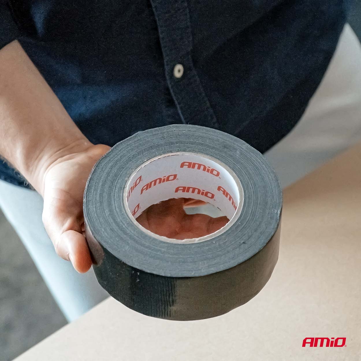 Melna līmlente, 48 mm x 15 m x 0,19 mm AMIO-04849 Melna līmlente, 48 mm x 15 m x 0,19 mm AMIO-04849 - Image 2