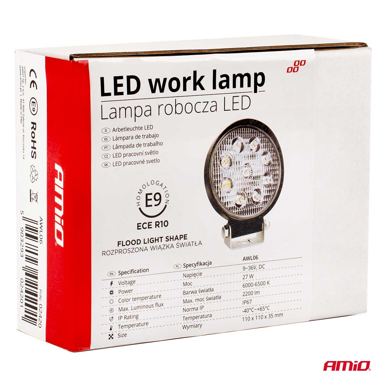 Darba lampa AWL06 9 LED FLOOD 9-36V AMIO-02420 Darba lampa AWL06 9 LED FLOOD 9-36V AMIO-02420 - Image 11