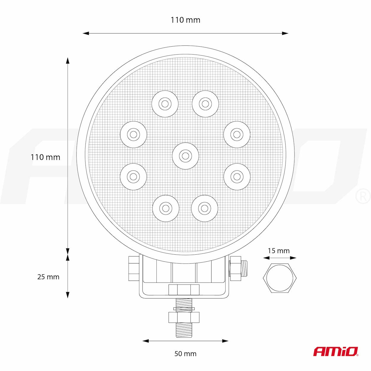 Darba lampa AWL06 9 LED FLOOD 9-36V AMIO-02420 Darba lampa AWL06 9 LED FLOOD 9-36V AMIO-02420 - Image 12