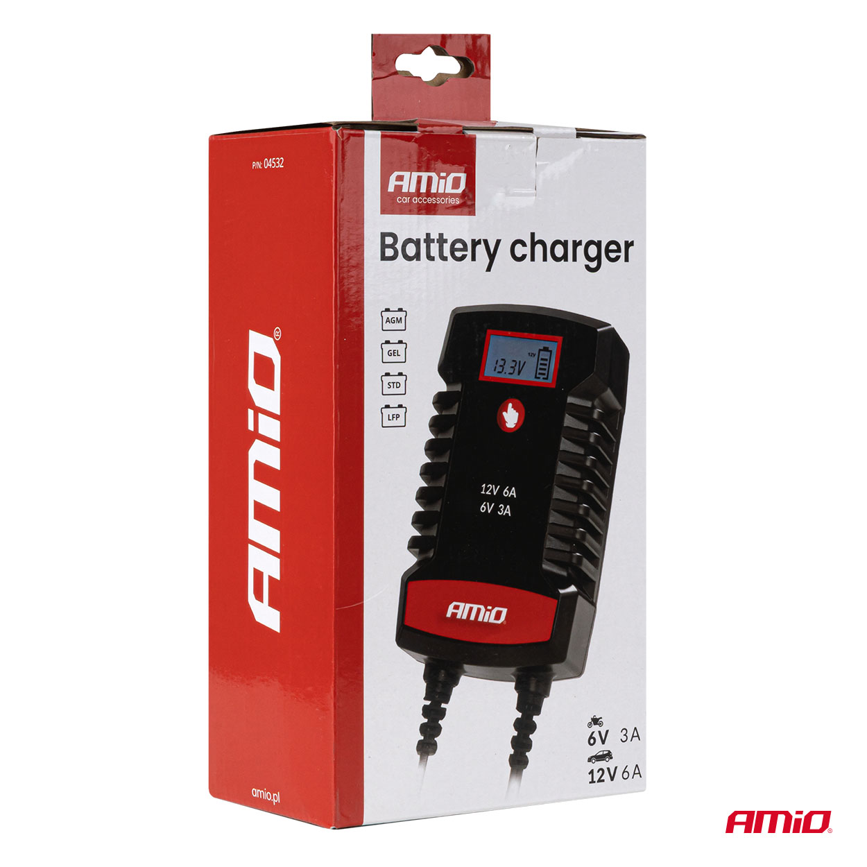 Digitālais akumulatora lādētājs AGM GEL STD LiFePo4 MAX 6A 6/12V PRO HOOK AMIO-04532 Digitālais akumulatora lādētājs AGM GEL STD LiFePo4 MAX 6A 6/12V PRO HOOK AMIO-04532 - Image 12