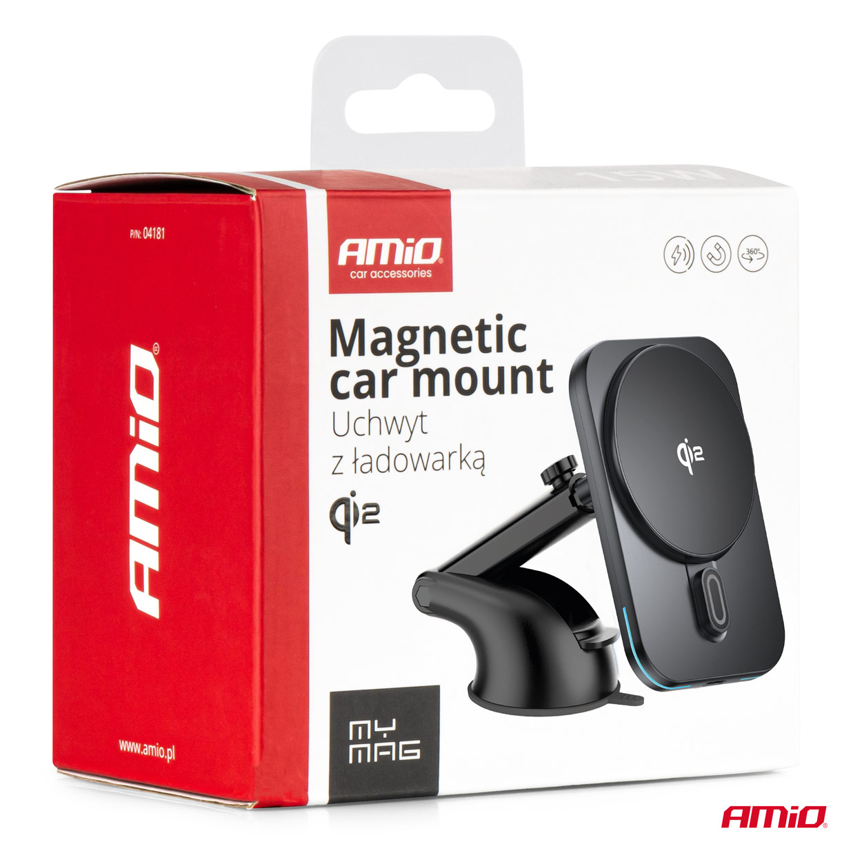Ātrs magnētisks bezvadu automašīnas lādētājs logu paneļa uzlādei Qi2 15W AMIO-04181 Ātrs magnētisks bezvadu automašīnas lādētājs logu paneļa uzlādei Qi2 15W AMIO-04181 - Image 14