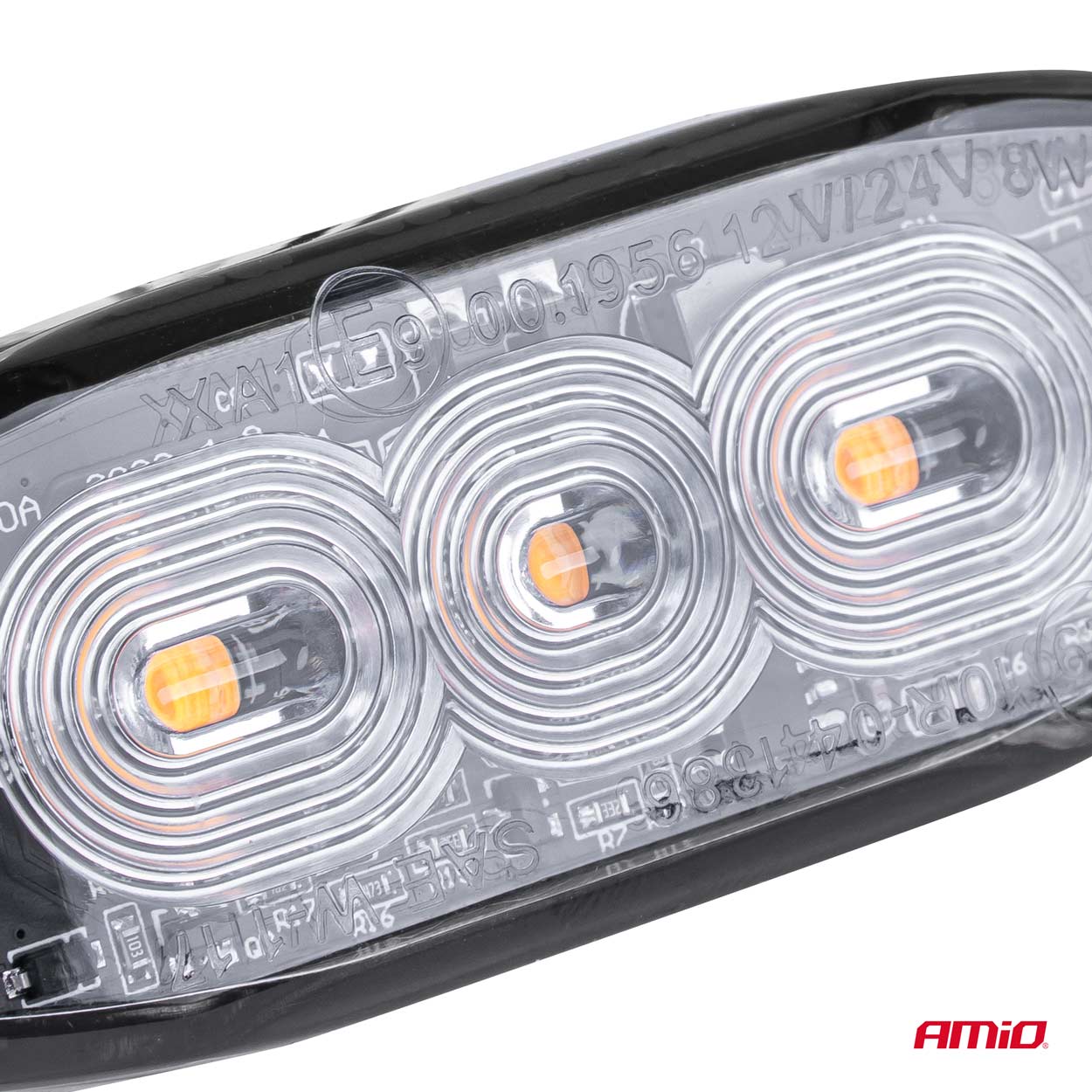 Plāns dzintara grila stiprinājuma lukturītis 3x3W LED R65 R10 12/24V IP67 AMIO-02297 Plāns dzintara grila stiprinājuma lukturītis 3x3W LED R65 R10 12/24V IP67 AMIO-02297 - Image 2