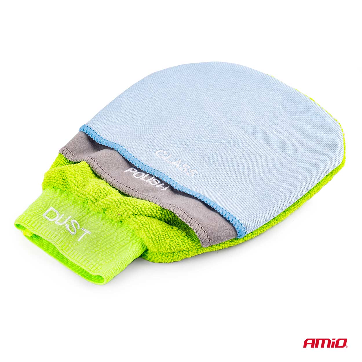 3in1 stikla pulēšanas putekļu mikrošķiedras tīrīšanas cimds 25x17cm AMIO-02895 3in1 stikla pulēšanas putekļu mikrošķiedras tīrīšanas cimds 25x17cm AMIO-02895 - Image 2