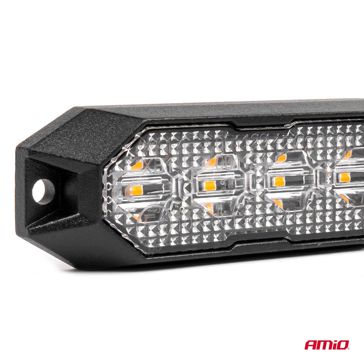 Plāns dzintara grila stiprinājuma lukturītis 4x3W LED R65 R10 12/24V IP6K9K AMIO-03929 Plāns dzintara grila stiprinājuma lukturītis 4x3W LED R65 R10 12/24V IP6K9K AMIO-03929 - Image 2