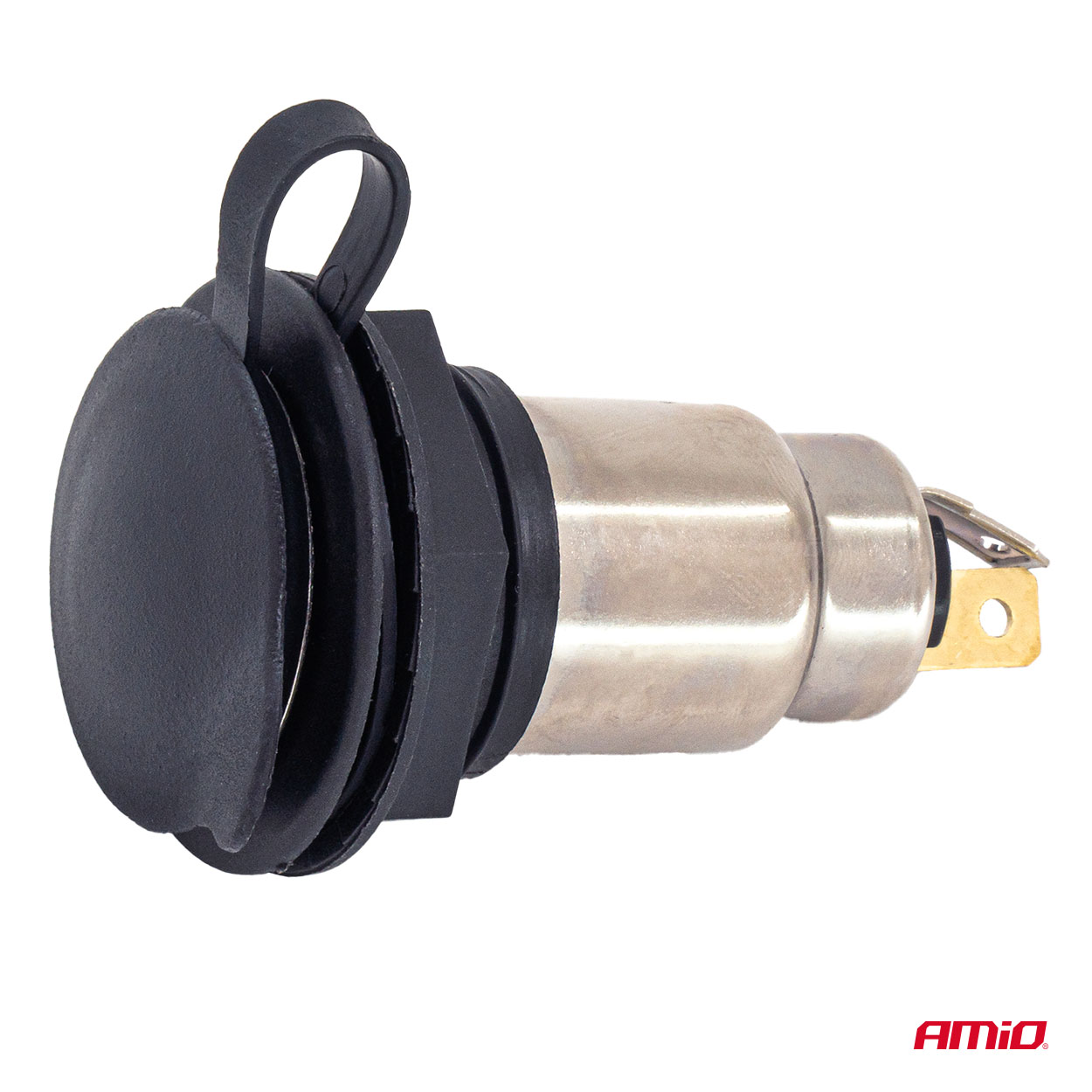 Strāvas padeves kontaktligzda ar vāciņu 250W 12V 24V AMIO-04462 Strāvas padeves kontaktligzda ar vāciņu 250W 12V 24V AMIO-04462 - Image 2