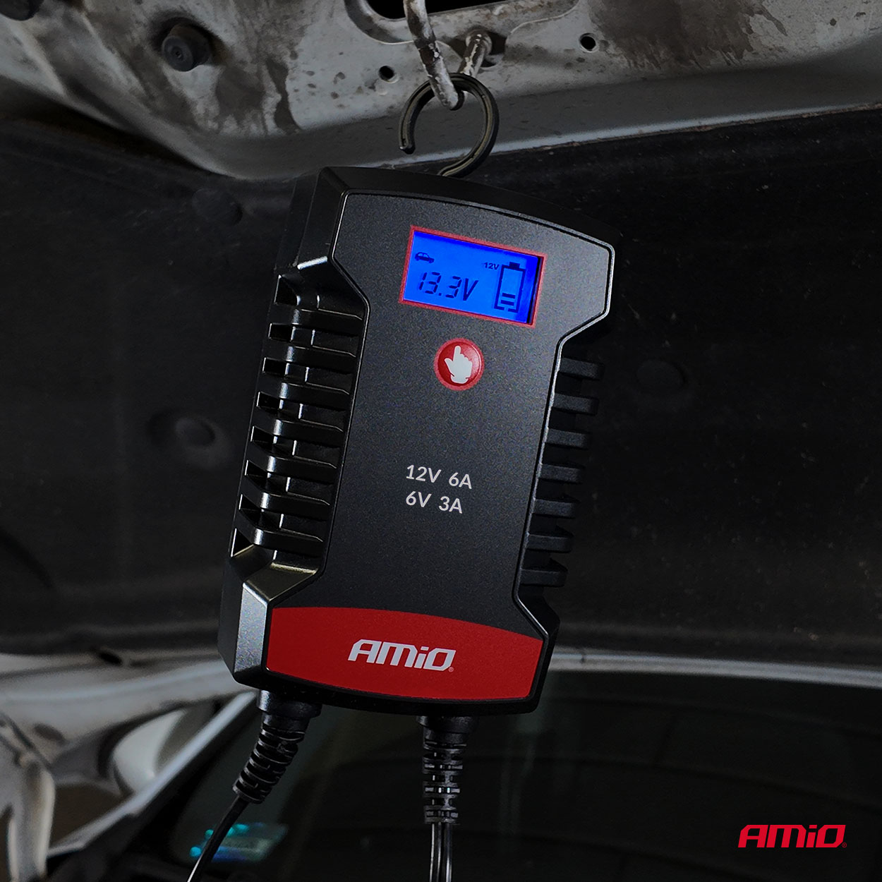 Digitālais akumulatora lādētājs AGM GEL STD LiFePo4 MAX 6A 6/12V PRO HOOK AMIO-04532 Digitālais akumulatora lādētājs AGM GEL STD LiFePo4 MAX 6A 6/12V PRO HOOK AMIO-04532 - Image 3