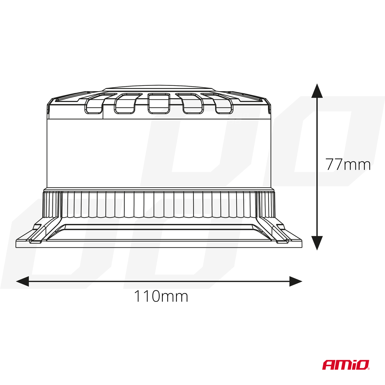 LED brīdinājuma lampa, īpaši izturīga W28B 12V 24V AMIO-04109 LED brīdinājuma lampa, īpaši izturīga W28B 12V 24V AMIO-04109 - Image 4