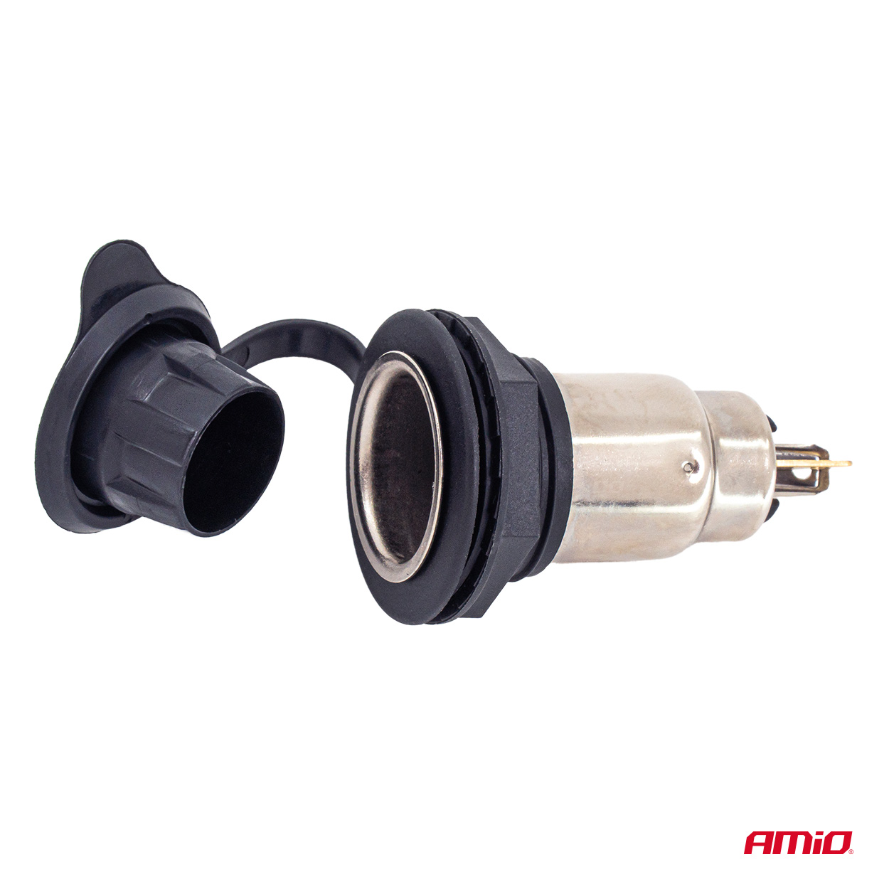 Strāvas padeves kontaktligzda ar vāciņu 250W 12V 24V AMIO-04462 Strāvas padeves kontaktligzda ar vāciņu 250W 12V 24V AMIO-04462 - Image 4