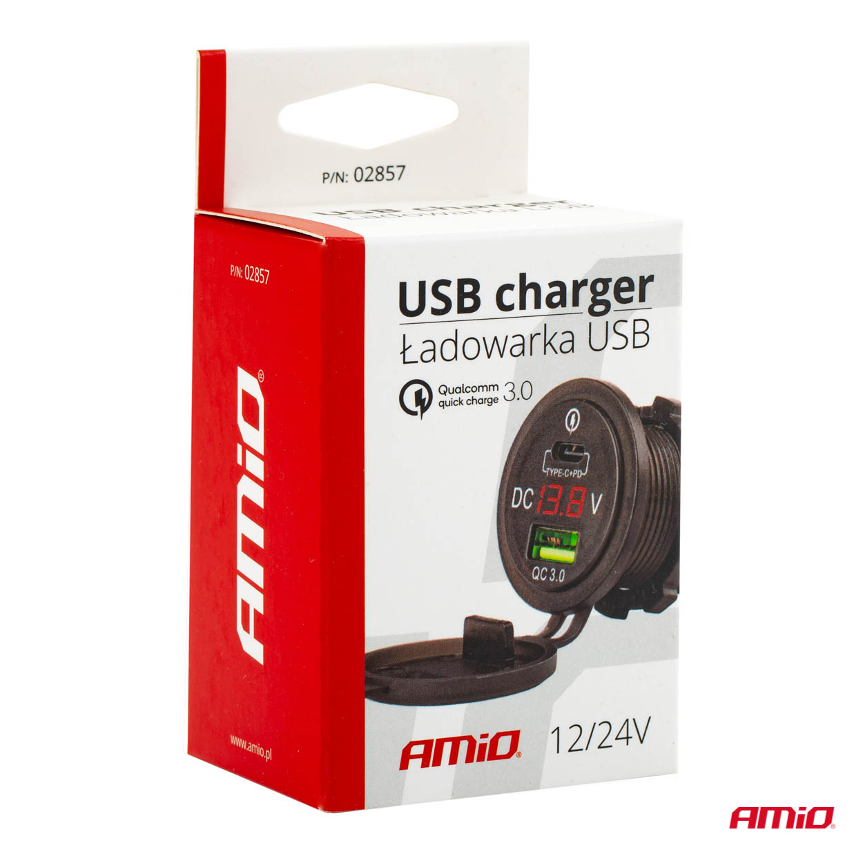 Ūdensizturīgs tālruņa lādētājs ar digitālo voltmetru USB + USB C 12/24V MOD-07 AMIO-02857 Ūdensizturīgs tālruņa lādētājs ar digitālo voltmetru USB + USB C 12/24V MOD-07 AMIO-02857 - Image 5