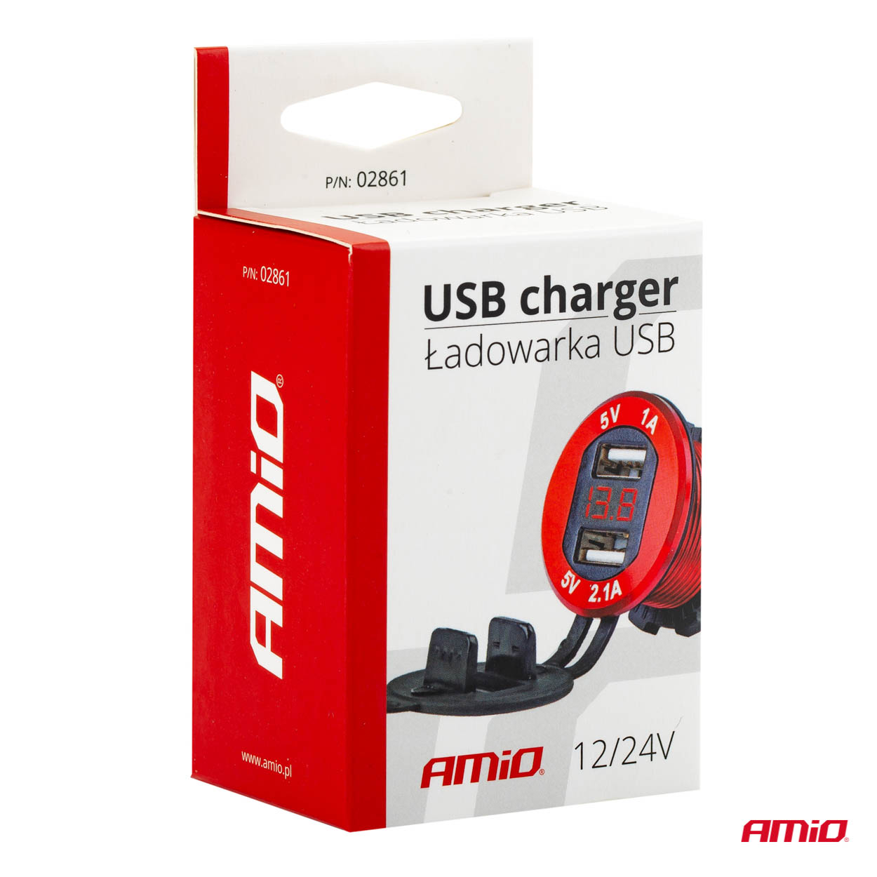 Ūdensizturīgs tālruņa lādētājs ar digitālo voltmetru 2xUSB 12/24V MOD-11 AMIO-02861 Ūdensizturīgs tālruņa lādētājs ar digitālo voltmetru 2xUSB 12/24V MOD-11 AMIO-02861 - Image 5