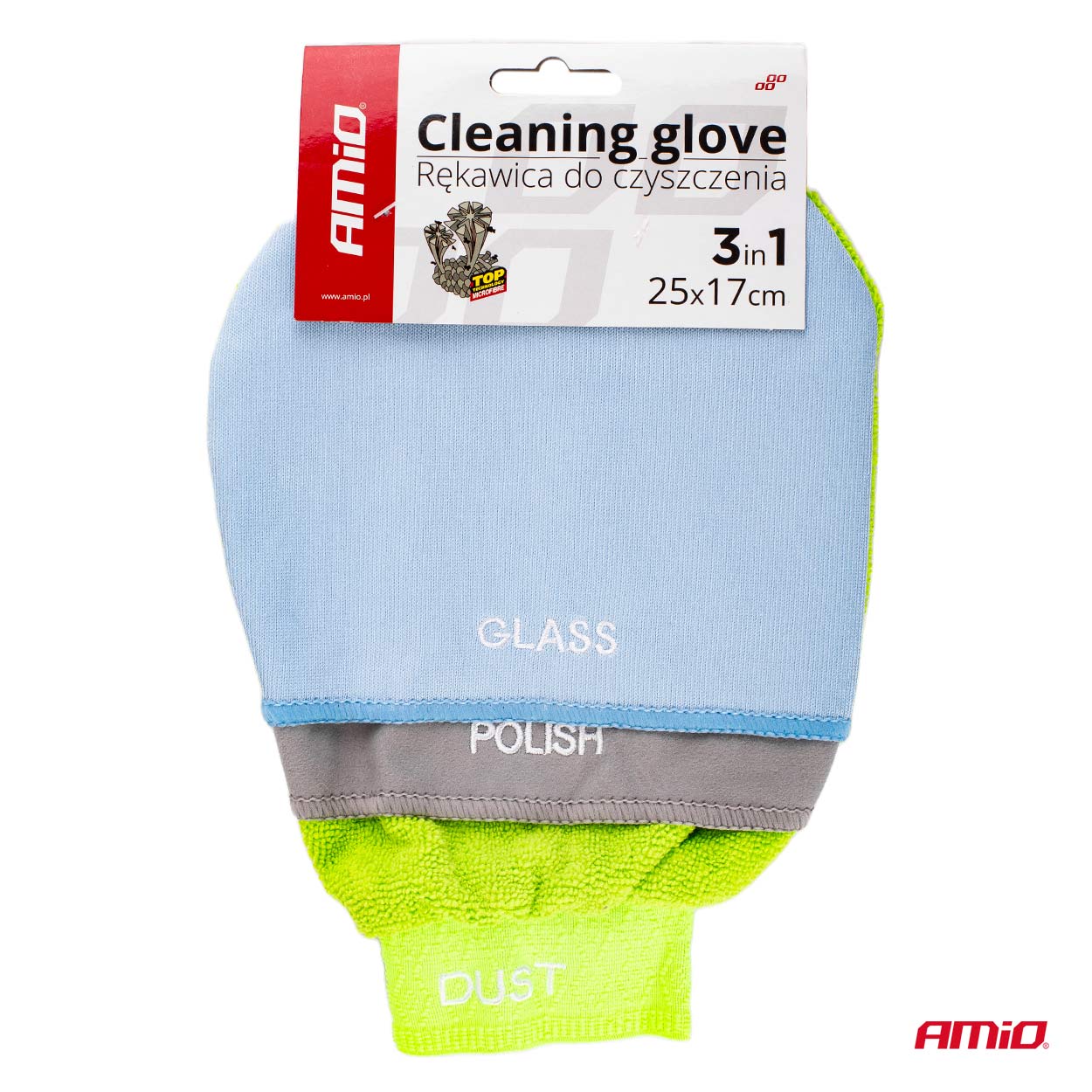 3in1 stikla pulēšanas putekļu mikrošķiedras tīrīšanas cimds 25x17cm AMIO-02895 3in1 stikla pulēšanas putekļu mikrošķiedras tīrīšanas cimds 25x17cm AMIO-02895 - Image 5