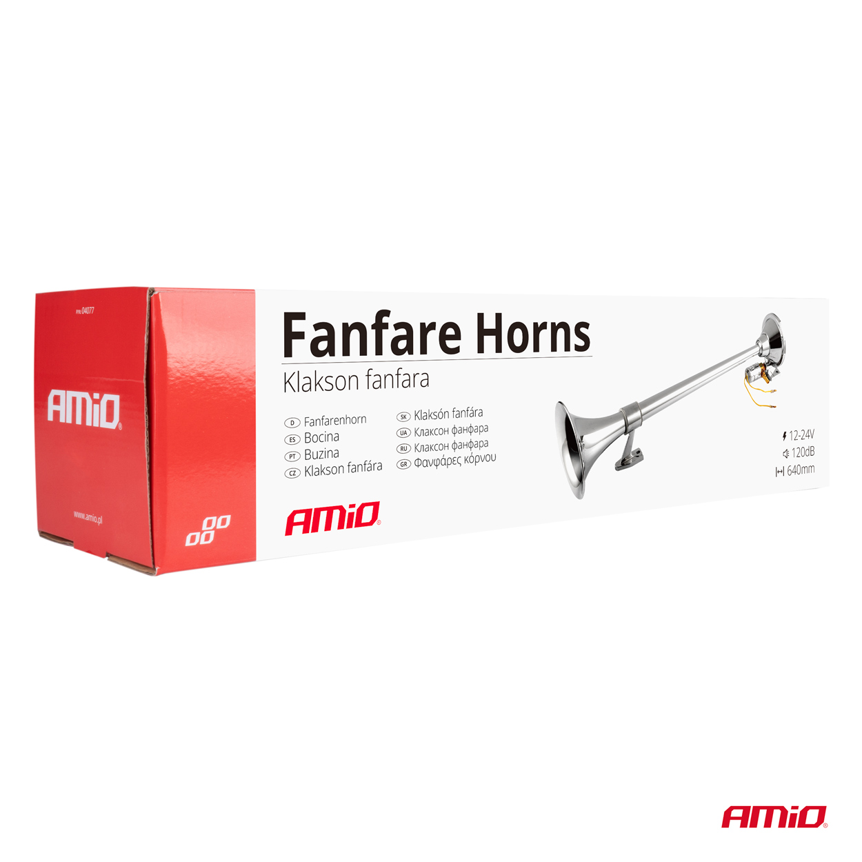 Skaņas signāls taurei, hroms, 640 mm, 12V, 24V, AMIO-04076 Skaņas signāls taurei, hroms, 640 mm, 12V, 24V, AMIO-04076 - Image 5