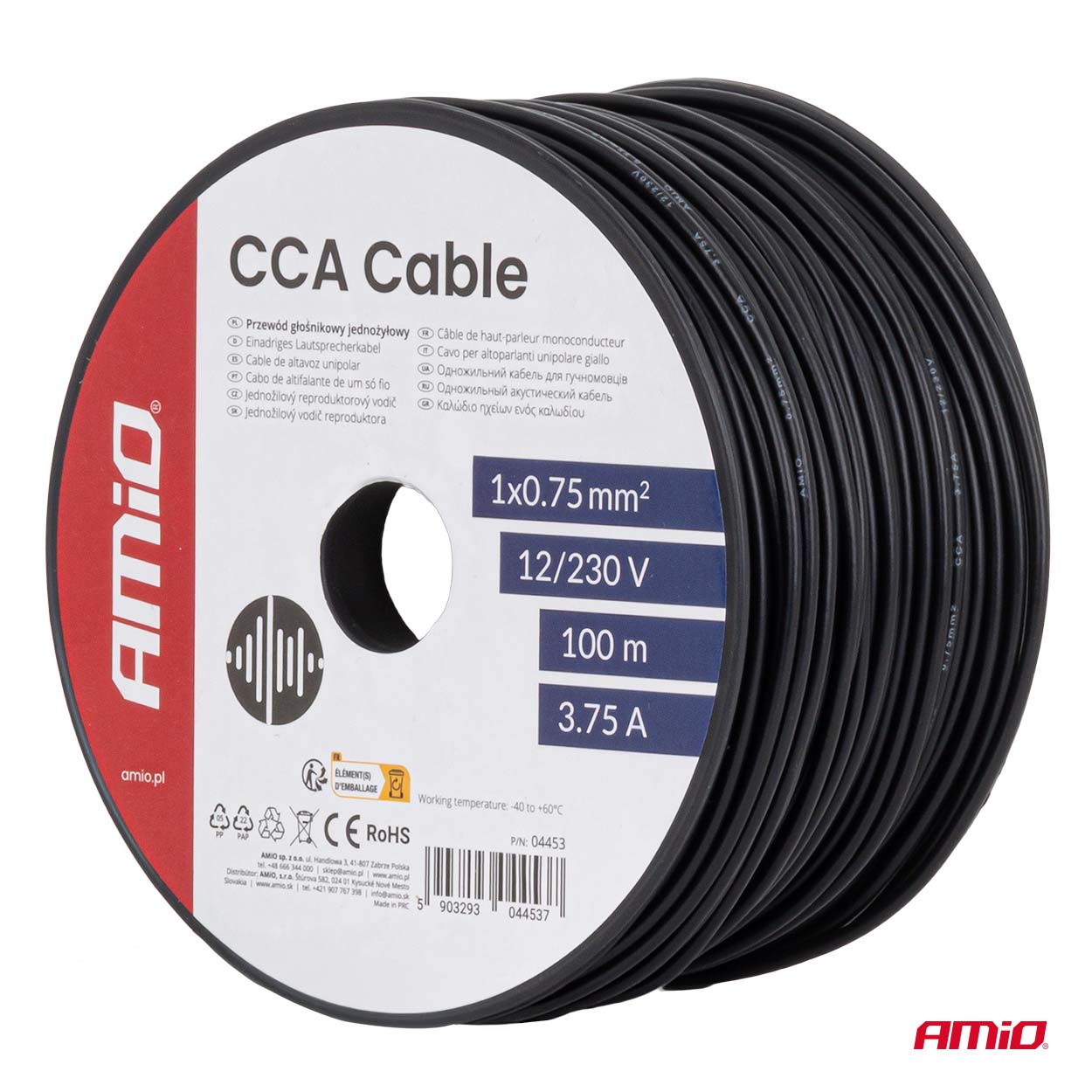 CCA kabelis 1x0.75mm2 100m 3.75A 12/230V AMIO-04453 CCA kabelis 1x0.75mm2 100m 3.75A 12/230V AMIO-04453 - Image 5