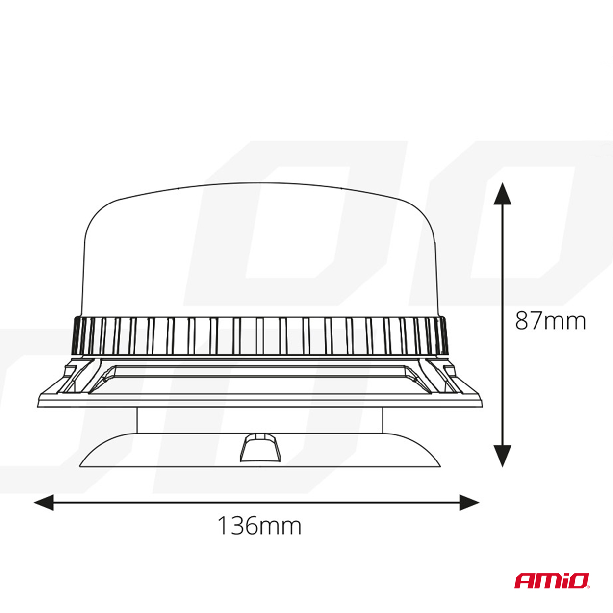 LED brīdinājuma lampa W03M magnētiska R65 R10 36LED 12/24V IP56 AMIO-02295 LED brīdinājuma lampa W03M magnētiska R65 R10 36LED 12/24V IP56 AMIO-02295 - Image 6