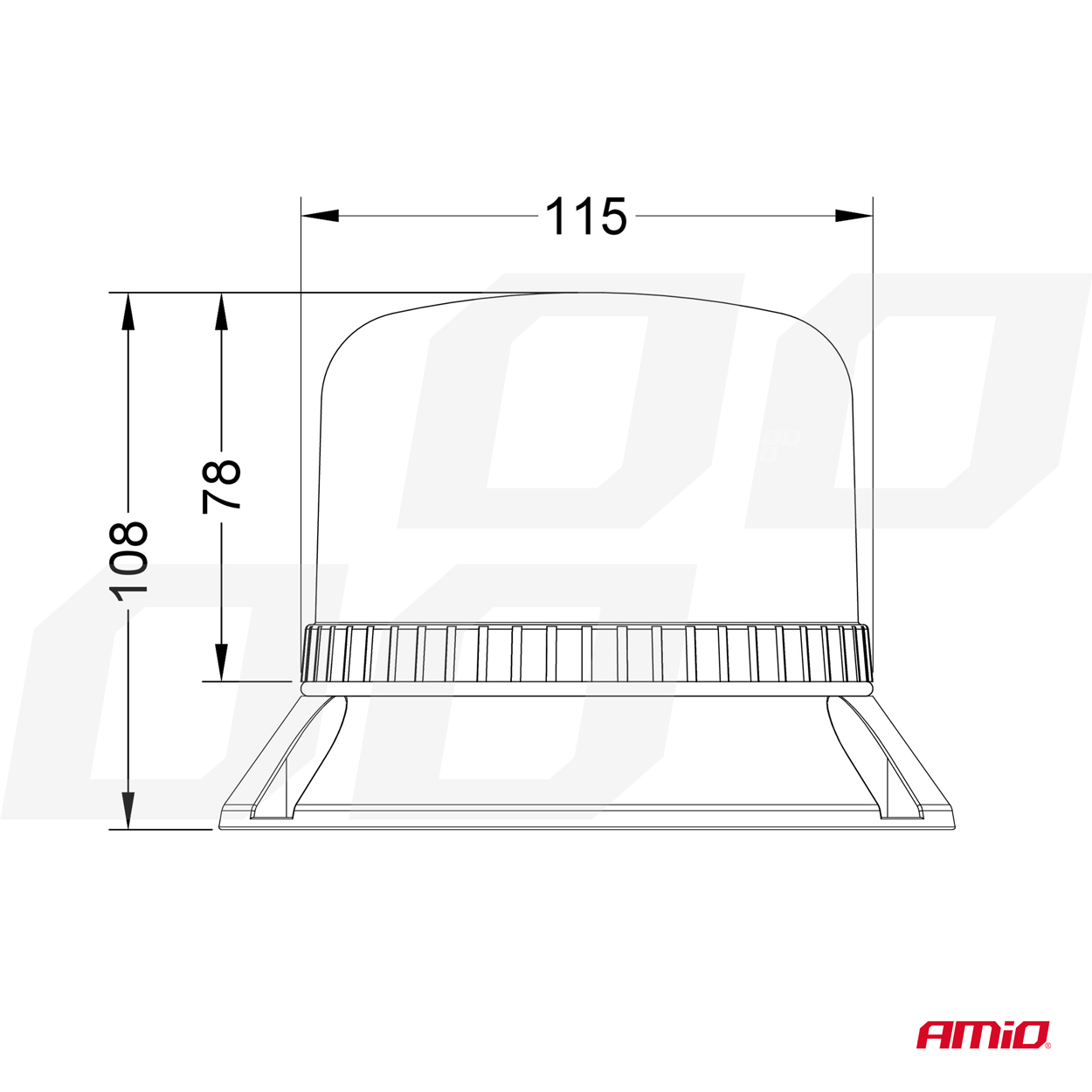 LED brīdinājuma lampa W22m Magnētiskā / 3 gaismas, ECE R10 60LED 12/24V IP66 AMIO-03337 LED brīdinājuma lampa W22m Magnētiskā / 3 gaismas, ECE R10 60LED 12/24V IP66 AMIO-03337 - Image 6