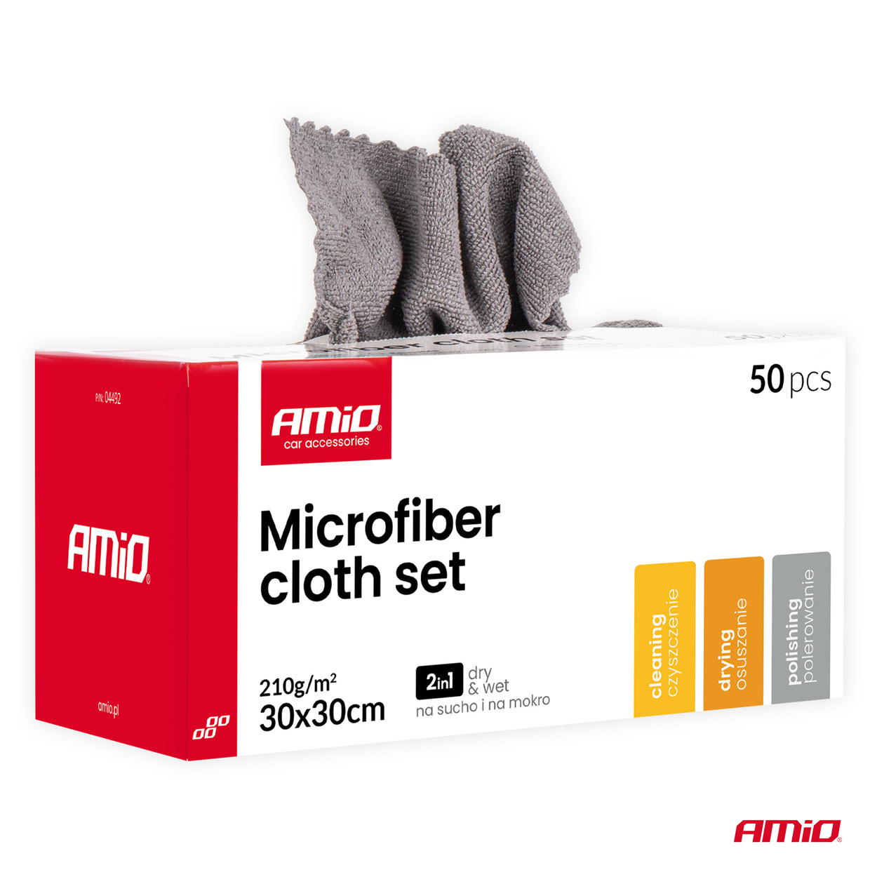 Mikrošķiedras lupatiņu komplekts 50 gab. 210 g/m² 30 x 30 cm AMIO-04492 Mikrošķiedras lupatiņu komplekts 50 gab. 210 g/m² 30 x 30 cm AMIO-04492 - Image 6