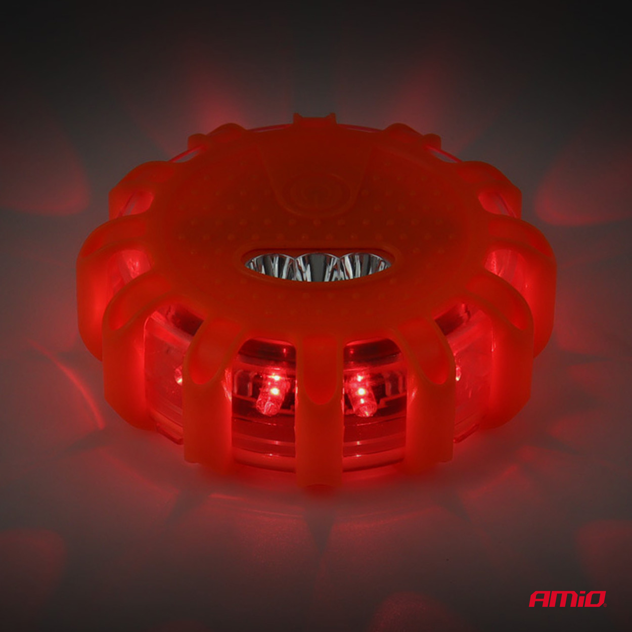 Pārnēsājama LED brīdinājuma gaisma uz ceļa ar darbojošos lukturīša funkciju 3xAAA IP65 12SMD + 3SMD AMIO-02499 Pārnēsājama LED brīdinājuma gaisma uz ceļa ar darbojošos lukturīša funkciju 3xAAA IP65 12SMD + 3SMD AMIO-02499 - Image 7