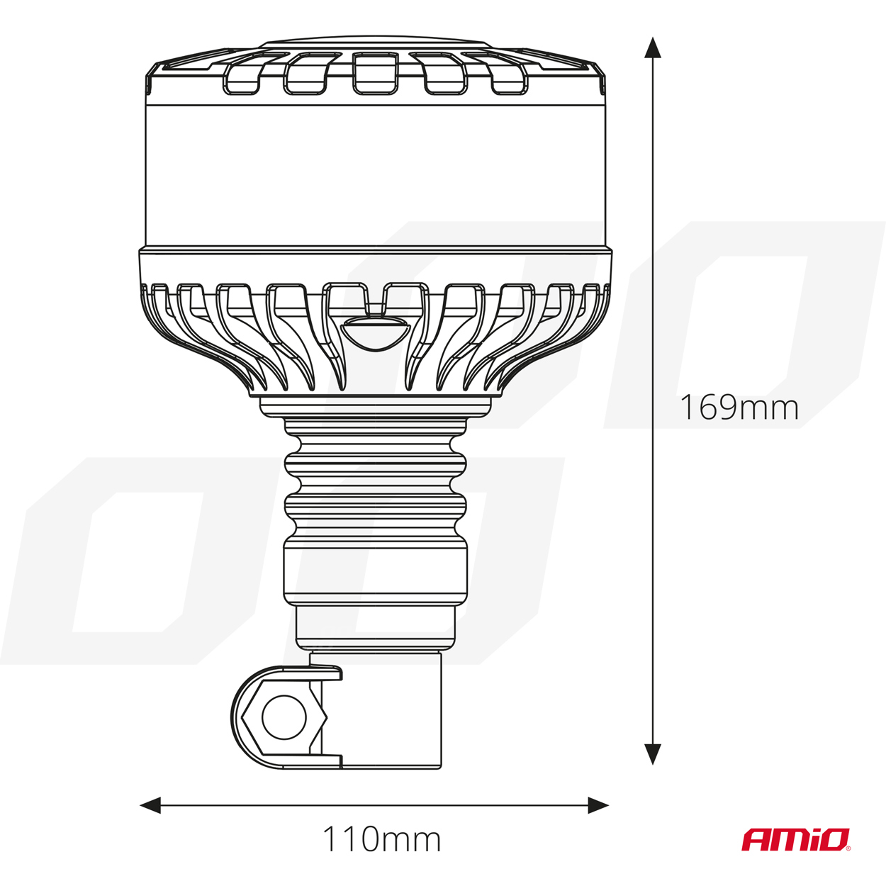 LED brīdinājuma lampa, īpaši izturīga W28P 12V 24V AMIO-04107 LED brīdinājuma lampa, īpaši izturīga W28P 12V 24V AMIO-04107 - Image 7
