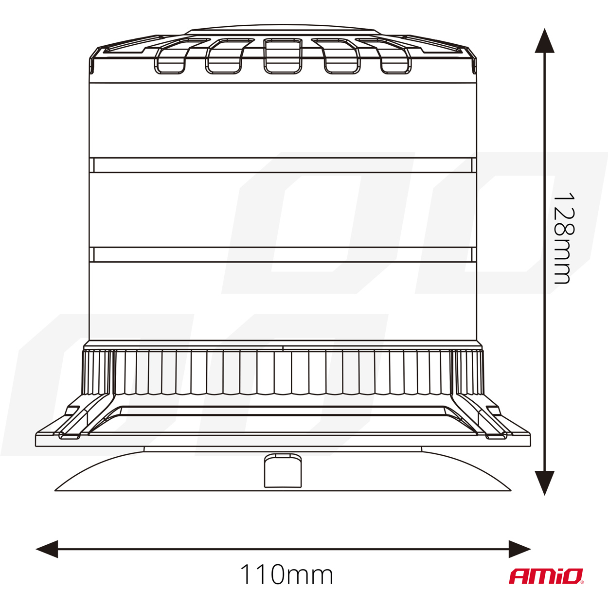 LED brīdinājuma lampa, īpaši izturīga W30M 12V 24V AMIO-04111 LED brīdinājuma lampa, īpaši izturīga W30M 12V 24V AMIO-04111 - Image 7
