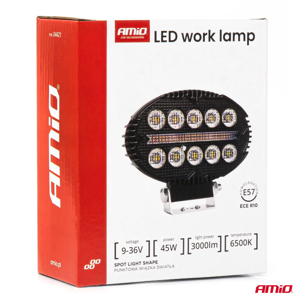 Darba lampa AWL77 45W 6500K 3000lm 9-36V AMiO-04421 Darba lampa AWL77 45W 6500K 3000lm 9-36V AMiO-04421 - Image 8
