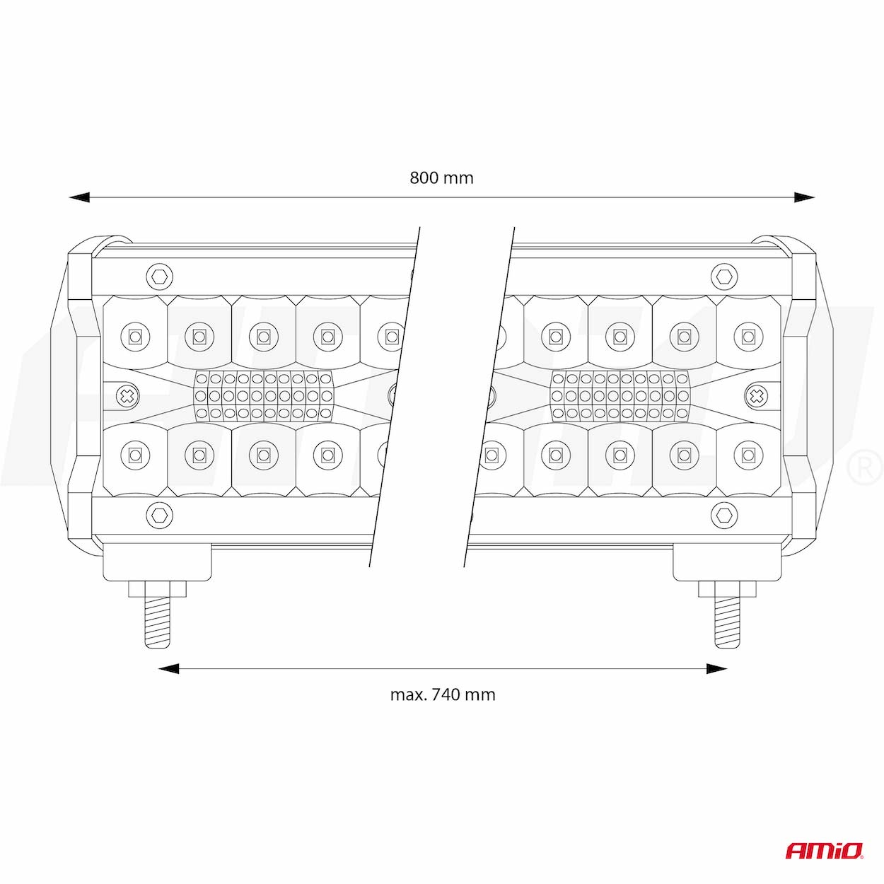 Darba LED gaismas josla AWL31 220LED 800x74 660W COMBO 9-36V AMIO-02545 Darba LED gaismas josla AWL31 220LED 800x74 660W COMBO 9-36V AMIO-02545 - Image 9