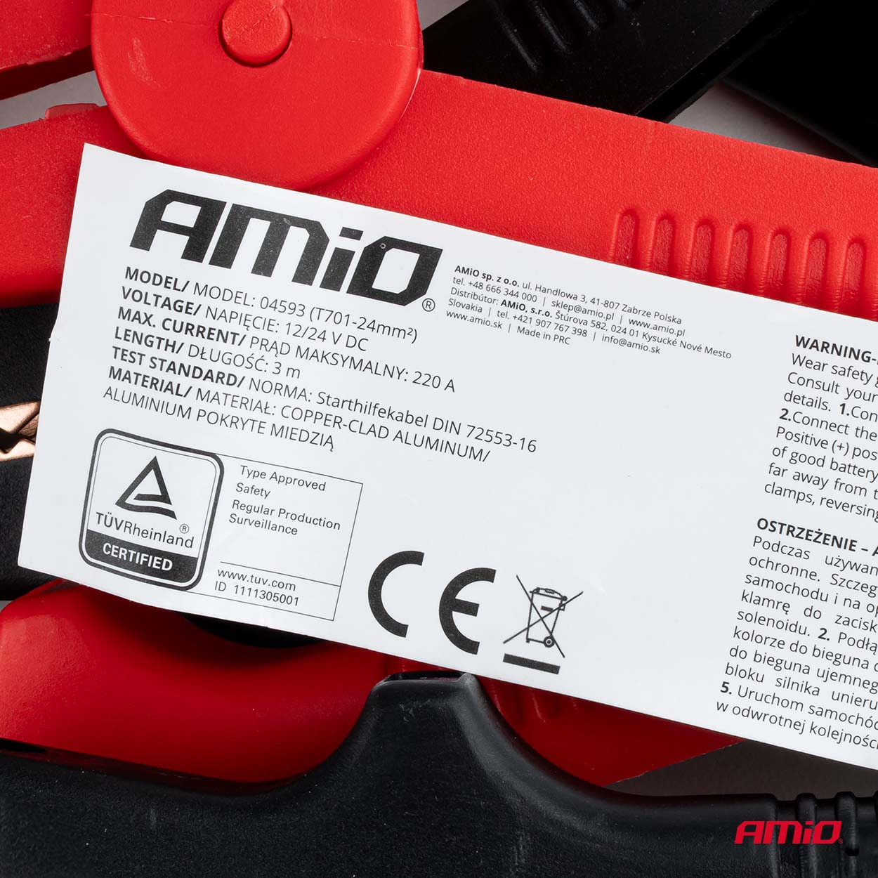 Akumulatora iedarbināšanas kabeļi 220A 3m TÜV AMIO-04593 Akumulatora iedarbināšanas kabeļi 220A 3m TÜV AMIO-04593 - Image 9