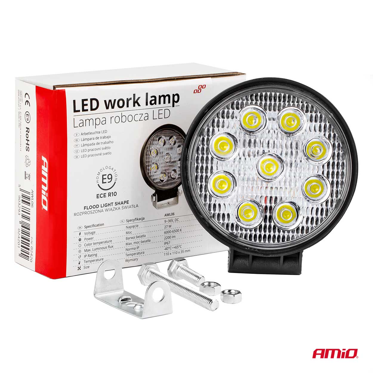 Darba lampa AWL06 9 LED FLOOD 9-36V AMIO-02420 Darba lampa AWL06 9 LED FLOOD 9-36V AMIO-02420 - Image 10
