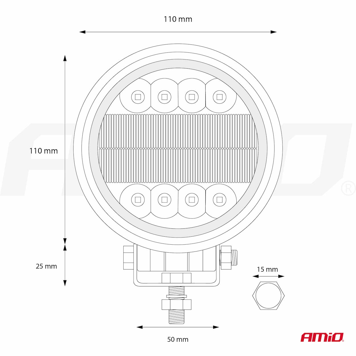 Darba lampa AWL14 42 LED COMBO (2 funkcijas) 9-36V AMIO-02428 Darba lampa AWL14 42 LED COMBO (2 funkcijas) 9-36V AMIO-02428 - Image 10