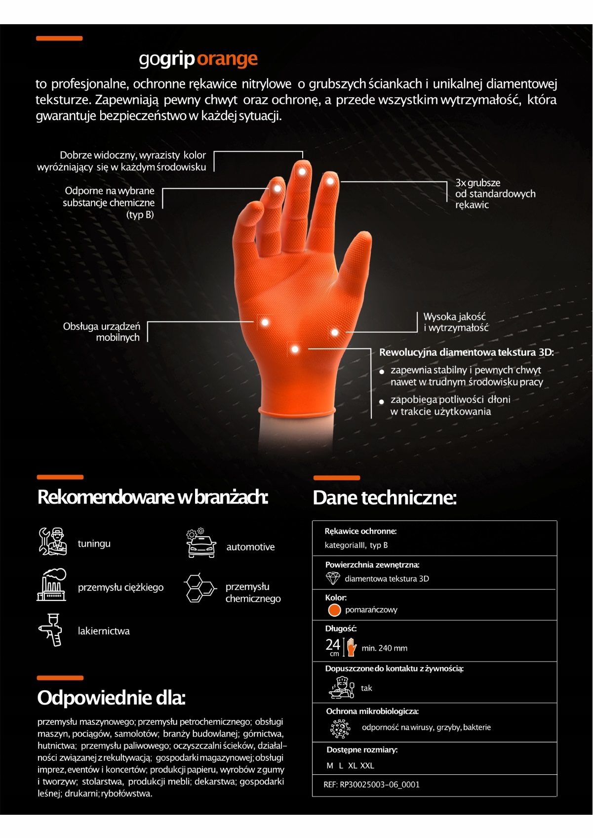 Nitrila cimdi GoGrip oranži, XXL izmērs, 50 gab. Nitrila cimdi GoGrip oranži, XXL izmērs, 50 gab. - Image 2