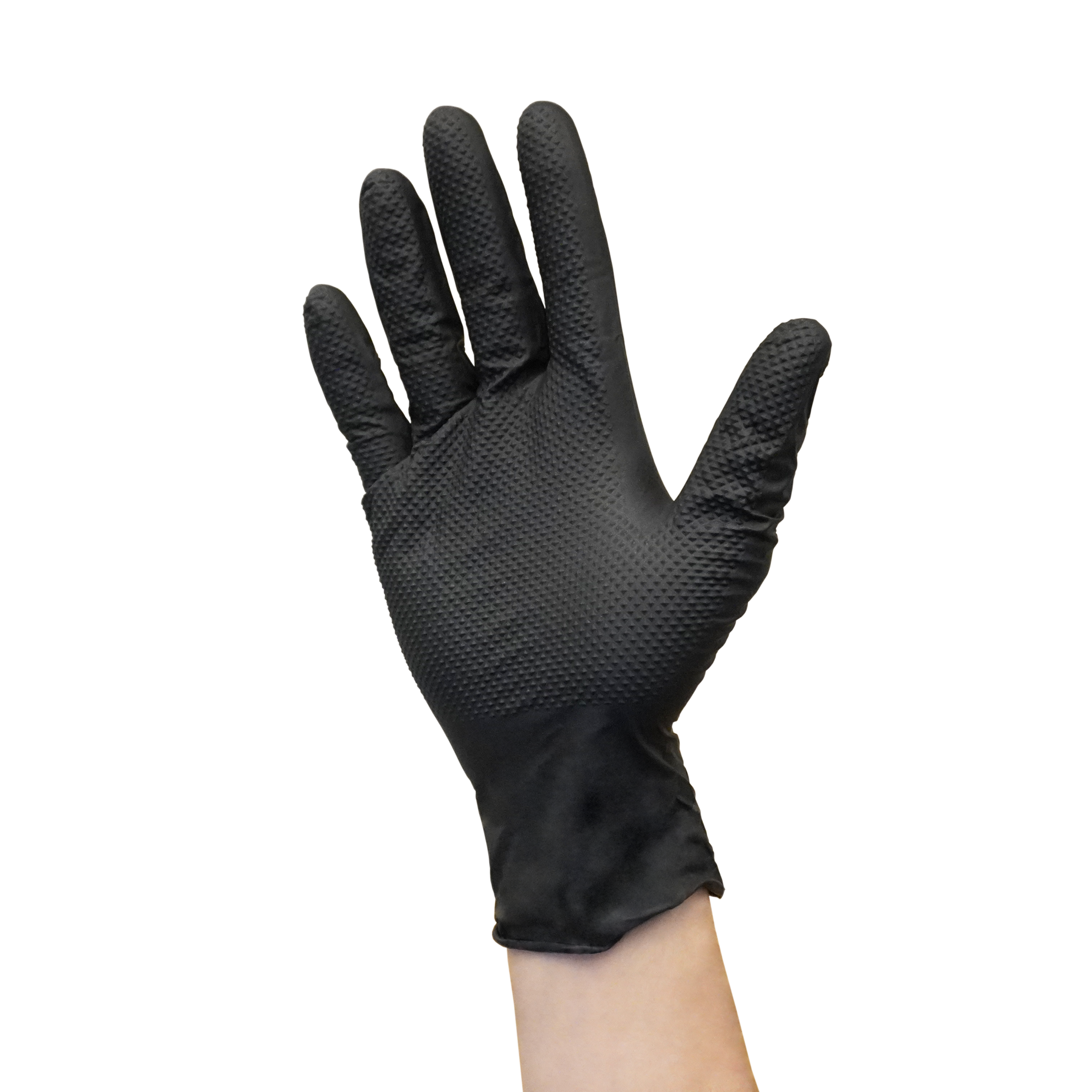 Kid-Man melni nitrila cimdi ar pastiprinātu saķeri Black Grip N50, izmērs XXL Kid-Man melni nitrila cimdi ar pastiprinātu saķeri Black Grip N50, izmērs XXL - Image 2