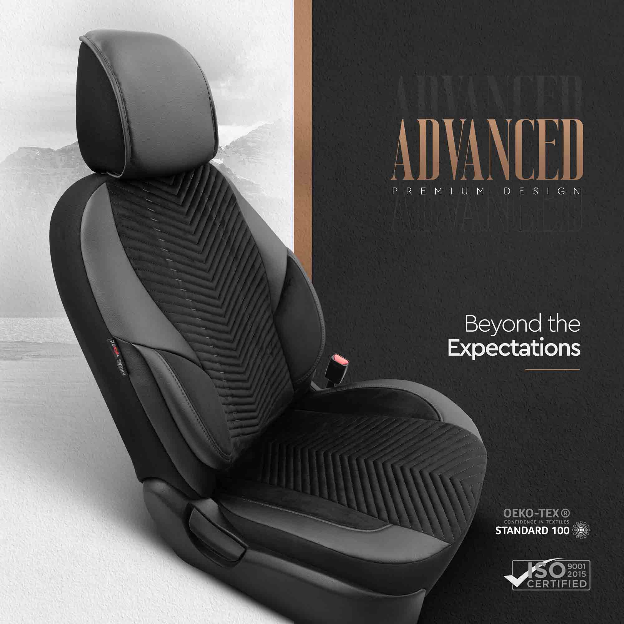 Automašīnu sēdekļu pārvalku komplekts OTOM ADVANCED 204 BLACK BABYFACE 3-ZIP Automašīnu sēdekļu pārvalku komplekts OTOM ADVANCED 204 BLACK BABYFACE 3-ZIP - Image 2