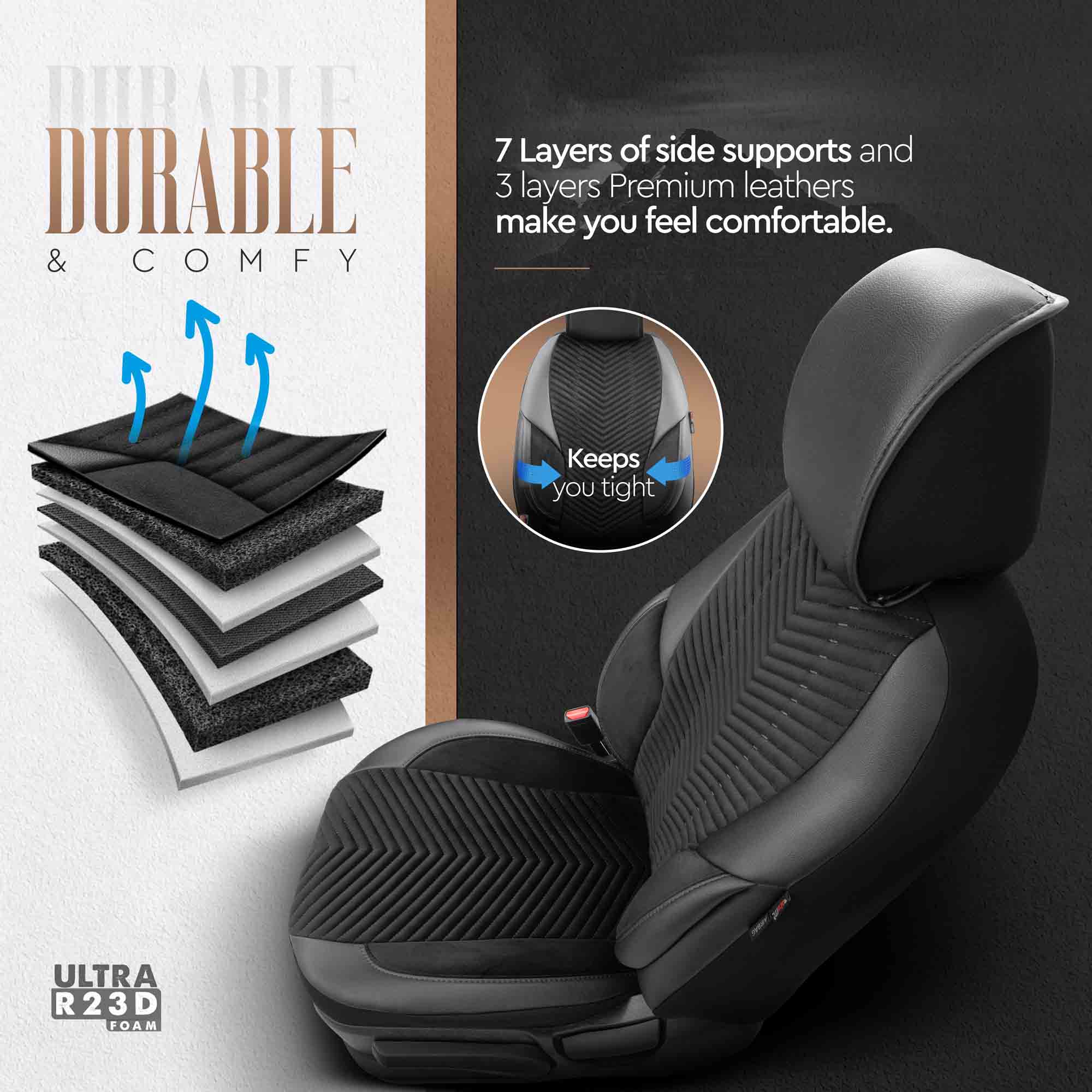 Automašīnu sēdekļu pārvalku komplekts OTOM ADVANCED 204 BLACK BABYFACE 3-ZIP Automašīnu sēdekļu pārvalku komplekts OTOM ADVANCED 204 BLACK BABYFACE 3-ZIP - Image 4
