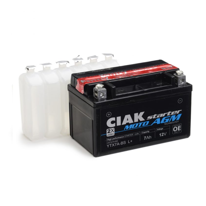 CIAK Moto AGM akumulators 12V 7Ah L+ CSTX7ABS (YTX7A-BS) CIAK Moto AGM akumulators 12V 7Ah L+ CSTX7ABS (YTX7A-BS)