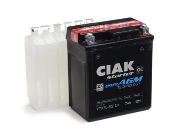 CIAK Moto AGM akumulators 12V 7Ah R+ CSTX7LBS (YTX7L-BS)