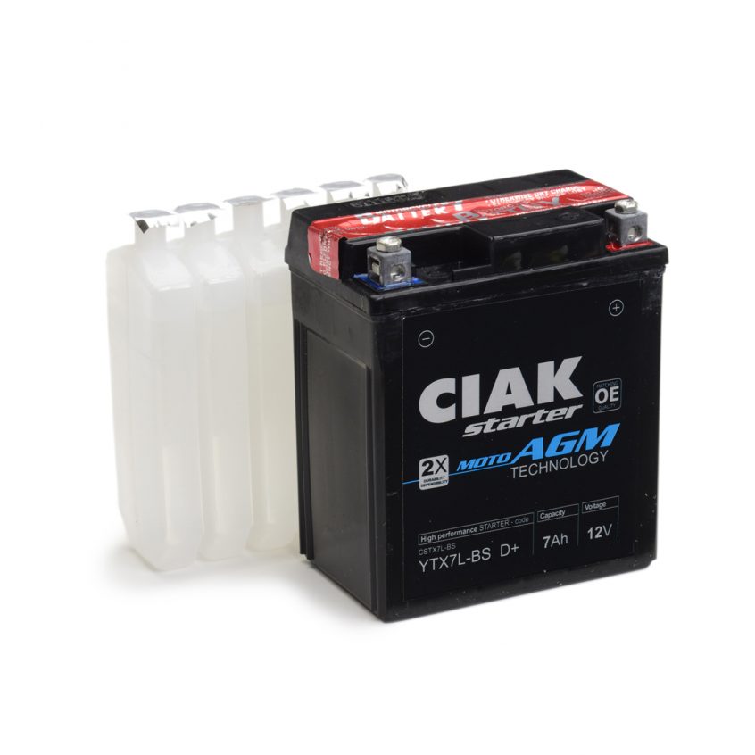 CIAK Moto AGM akumulators 12V 7Ah R+ CSTX7LBS (YTX7L-BS) CIAK Moto AGM akumulators 12V 7Ah R+ CSTX7LBS (YTX7L-BS)