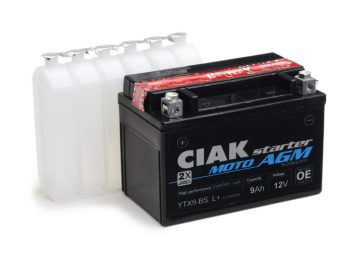 CIAK Moto AGM akumulators 12V 9Ah L+ CSTX9BS (YTX9-BS)
